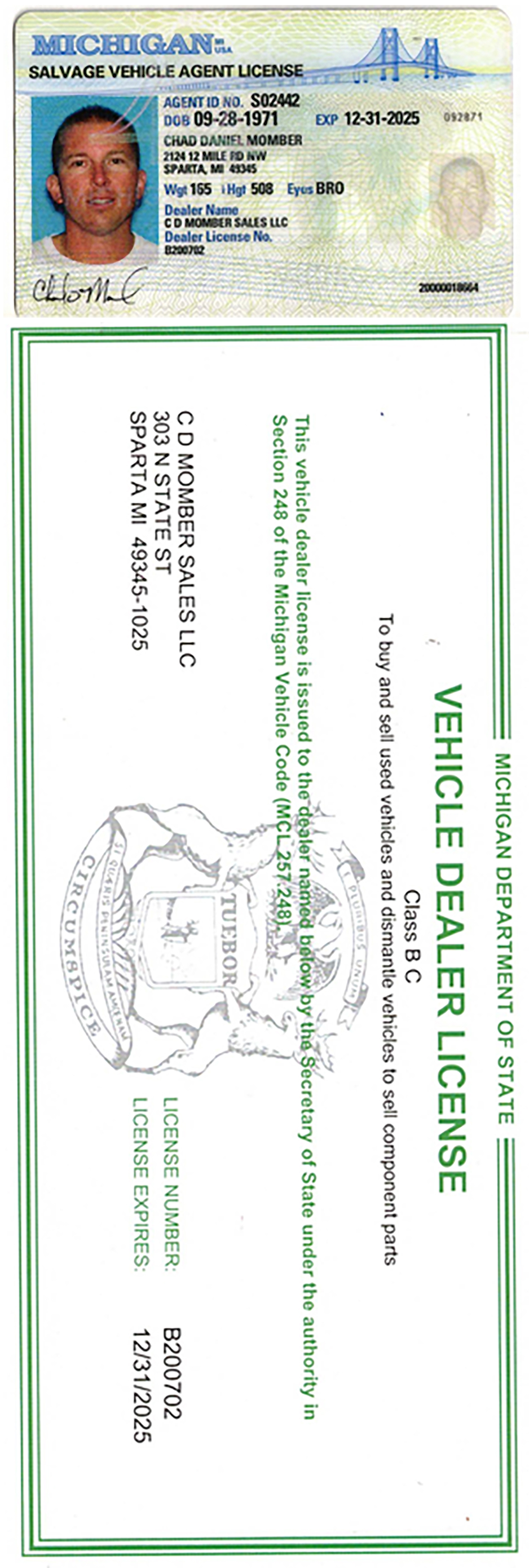 Storm Salvage - Dealer License.